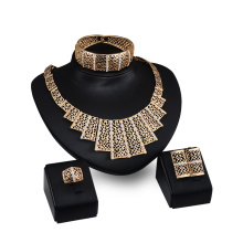 Trapezoid Shaped Wider Bangle Ring Necklace Earring Sets (C-XSST0049)